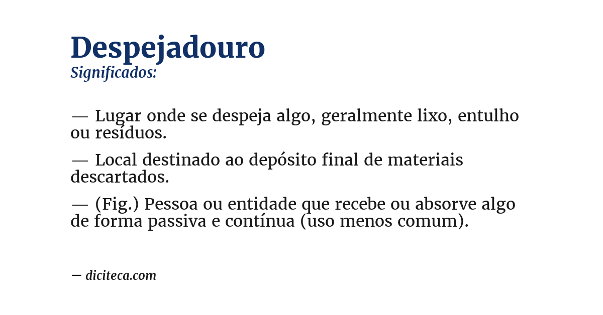 Significado de despejadouro