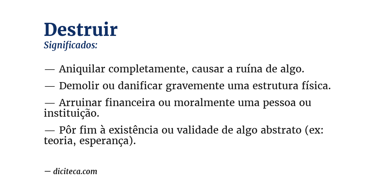 Significado de destruir