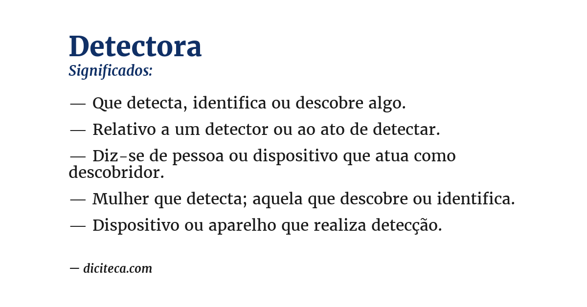 Significado de detectora