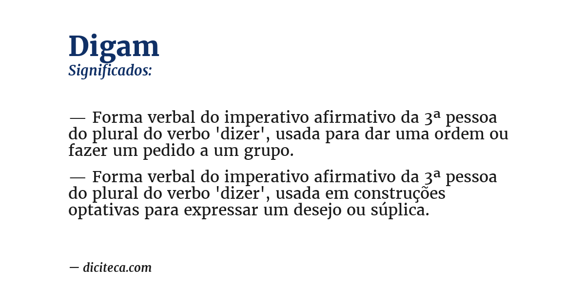 Significado de digam