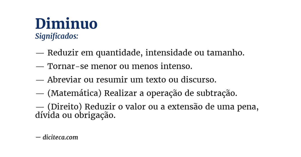 Significado de diminuo