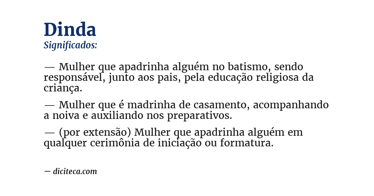 Significado de dinda