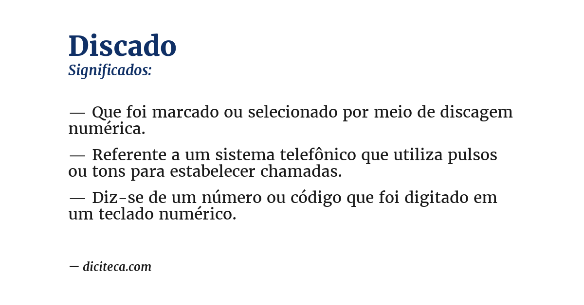 Significado de discado