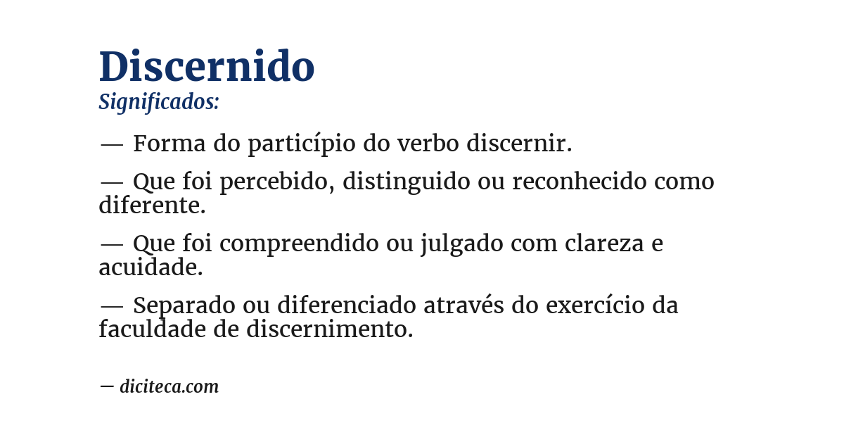 Significado de discernido