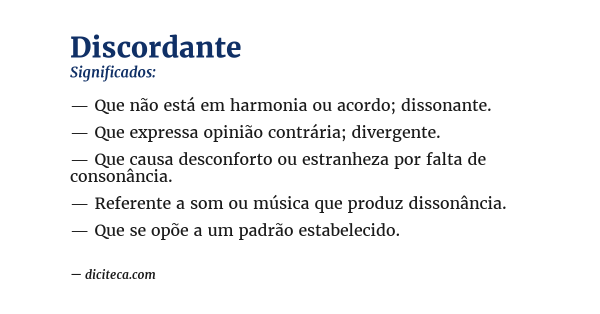 Significado de discordante