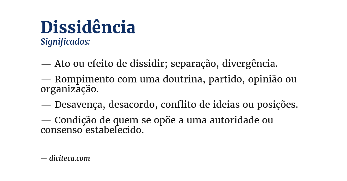 Significado de dissidência
