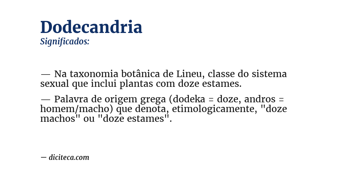 Significado de dodecandria