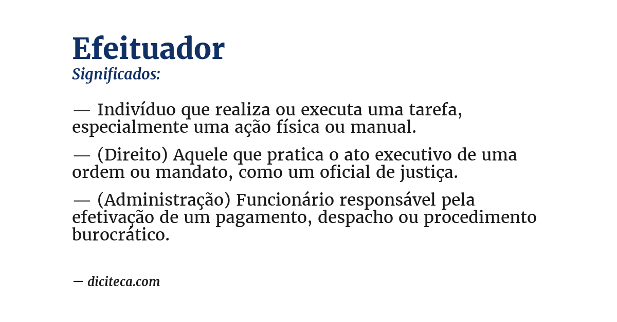 Significado de efeituador