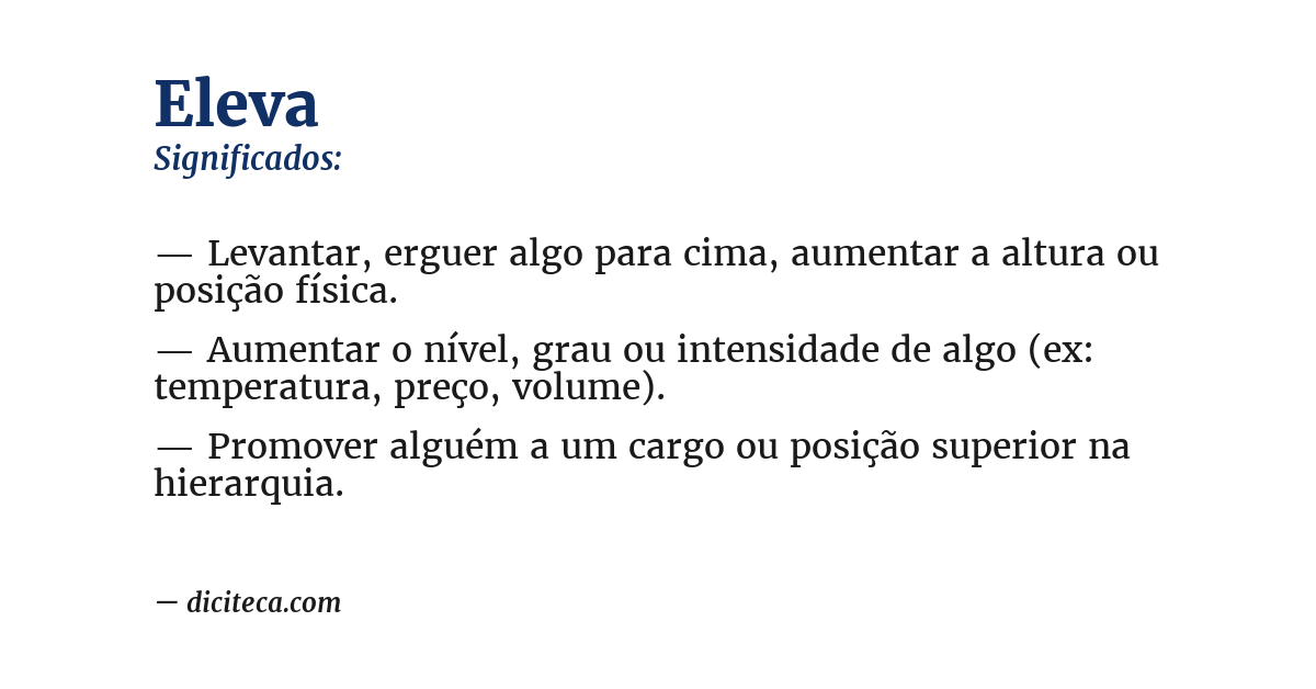 Significado de eleva