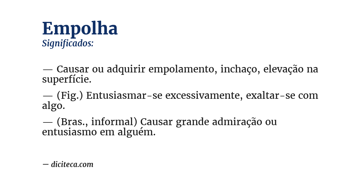 Significado de empolha