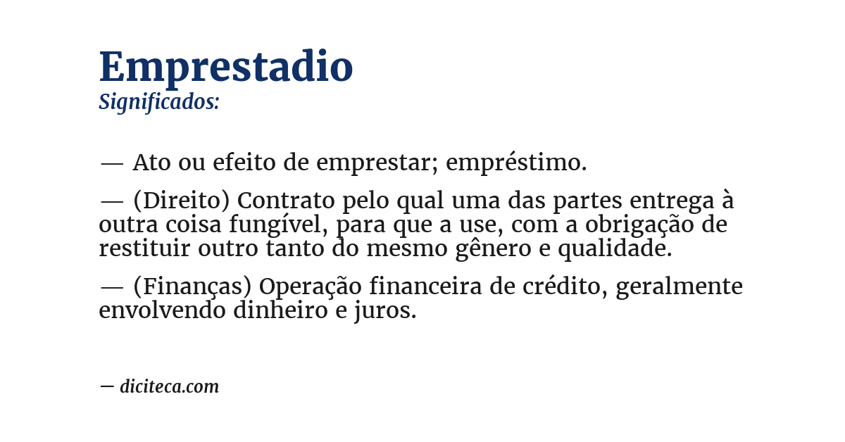 Significado de emprestadio