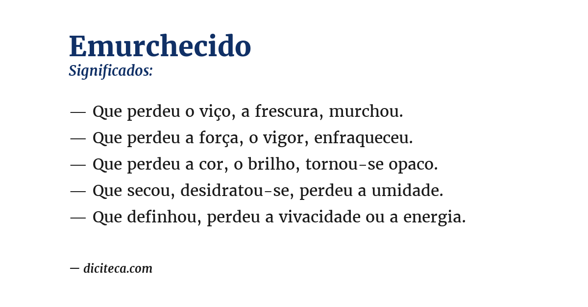 Significado de emurchecido