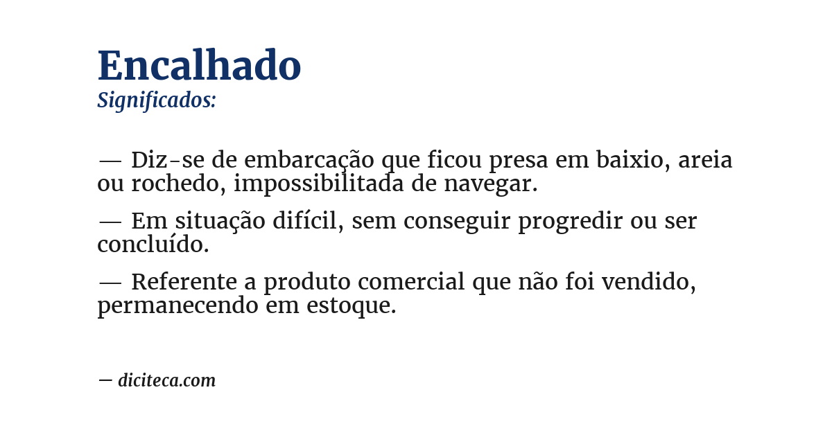 Significado de encalhado