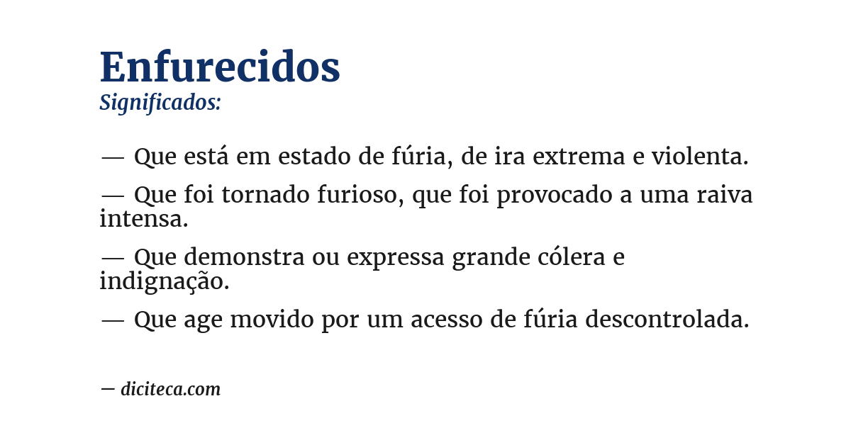 Significado de enfurecidos