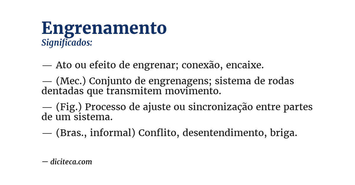 Significado de engrenamento