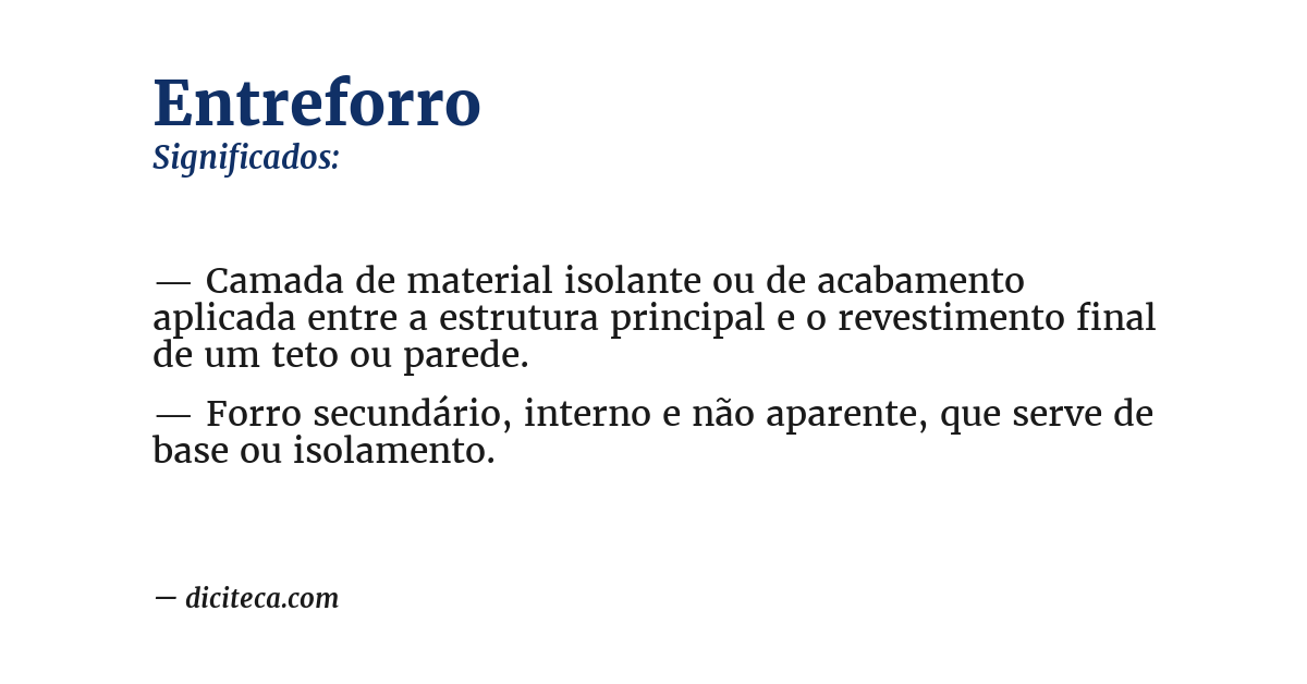 Significado de entreforro