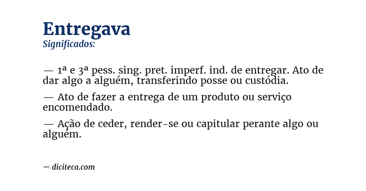 Significado de entregava
