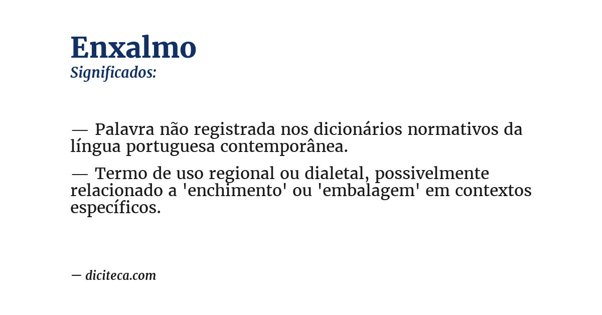 Significado de enxalmo