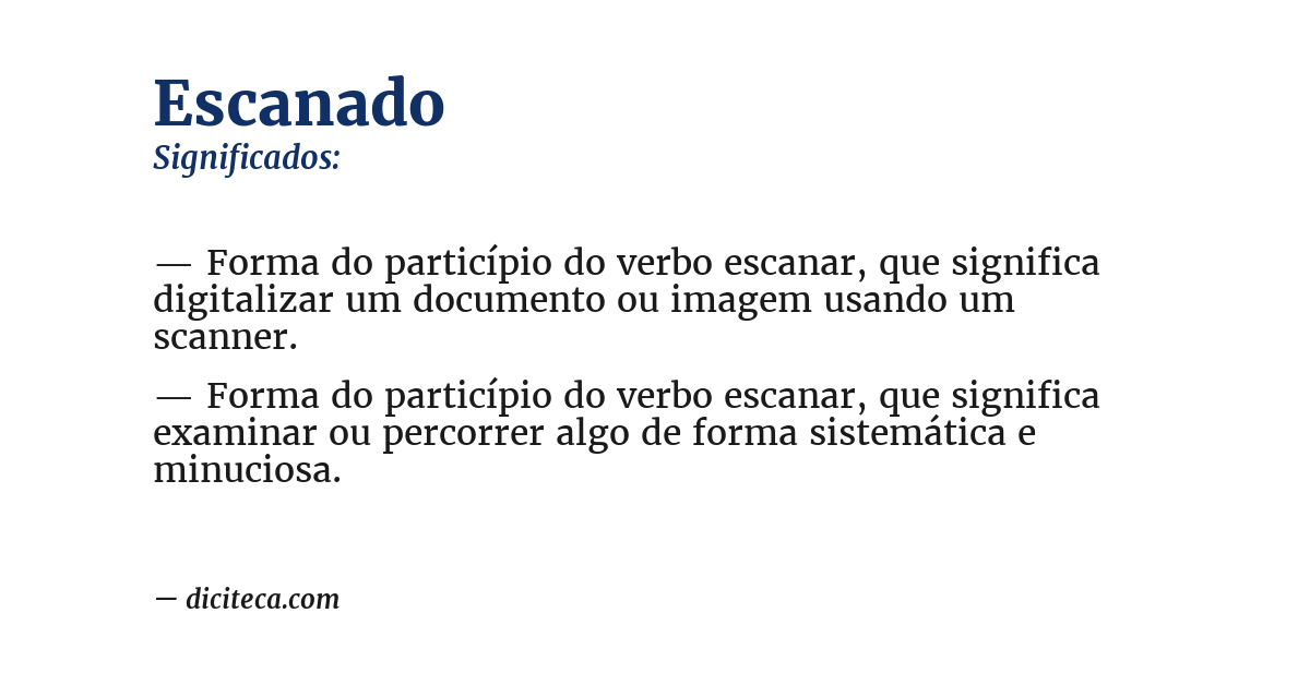 Significado de escanado