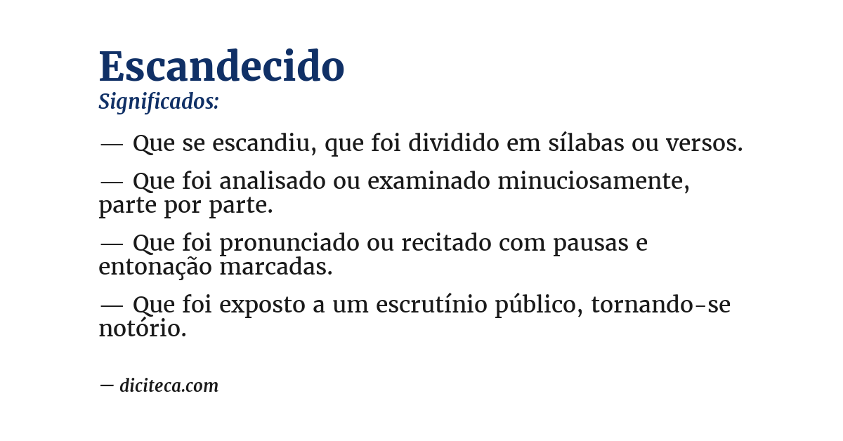 Significado de escandecido