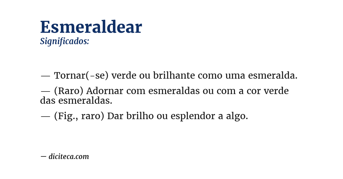 Significado de esmeraldear