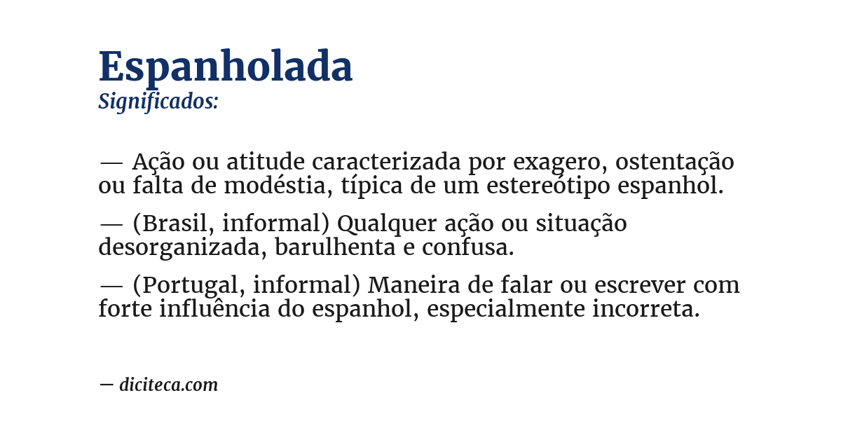 Significado de espanholada