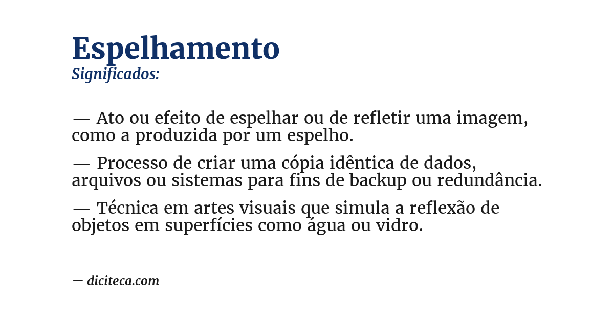 Significado de espelhamento