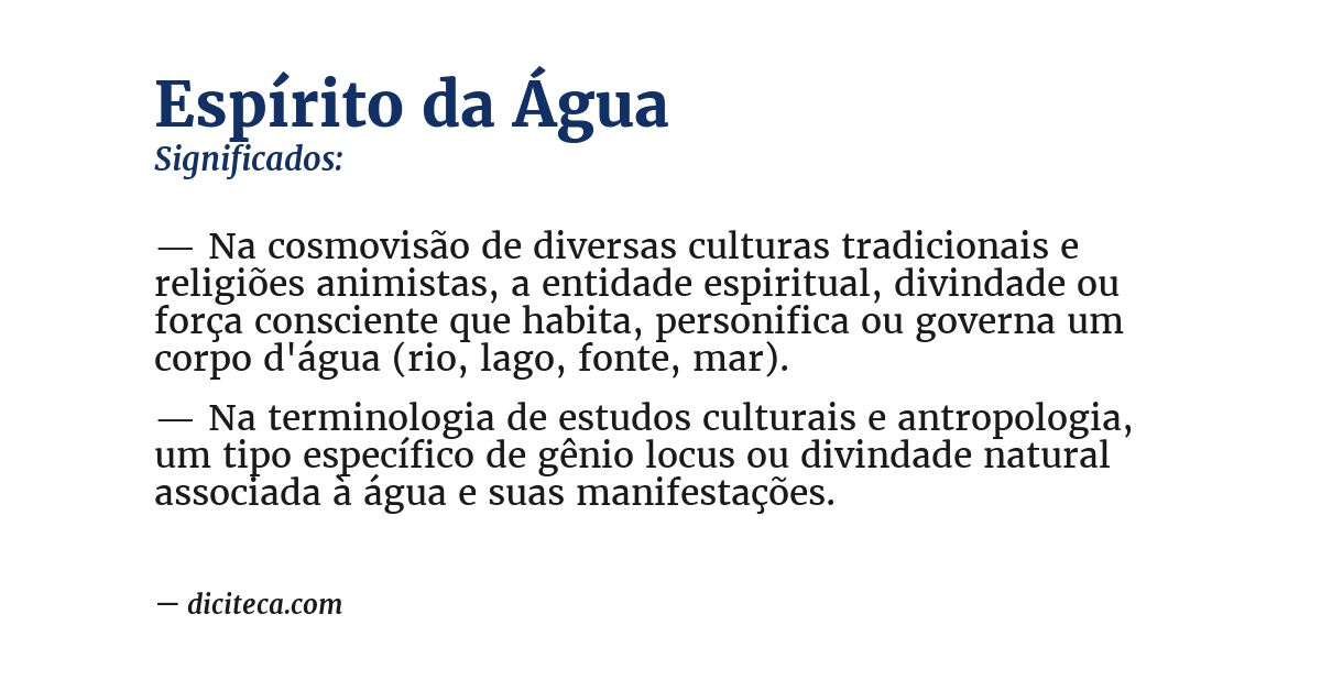 Significado de espírito da água