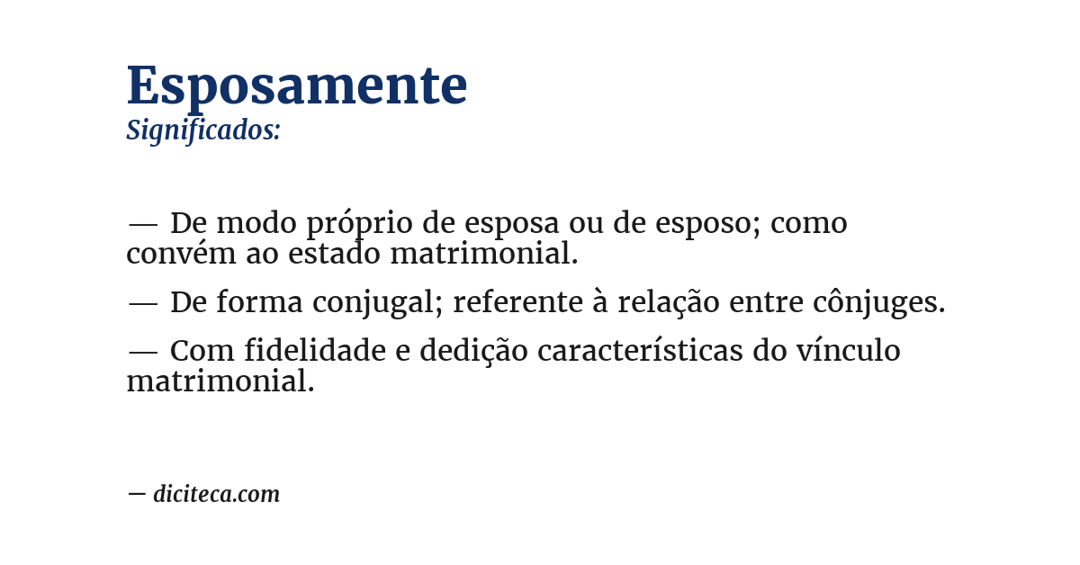 Significado de esposamente
