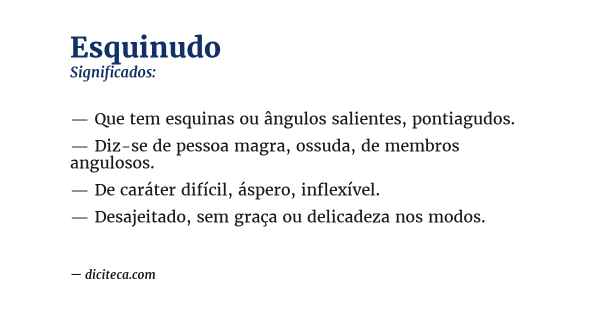 Significado de esquinudo