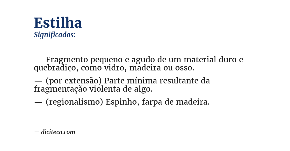 Significado de estilha