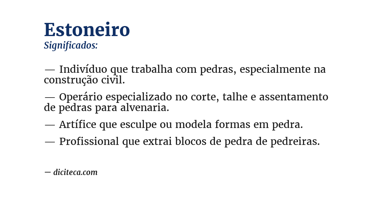 Significado de estoneiro