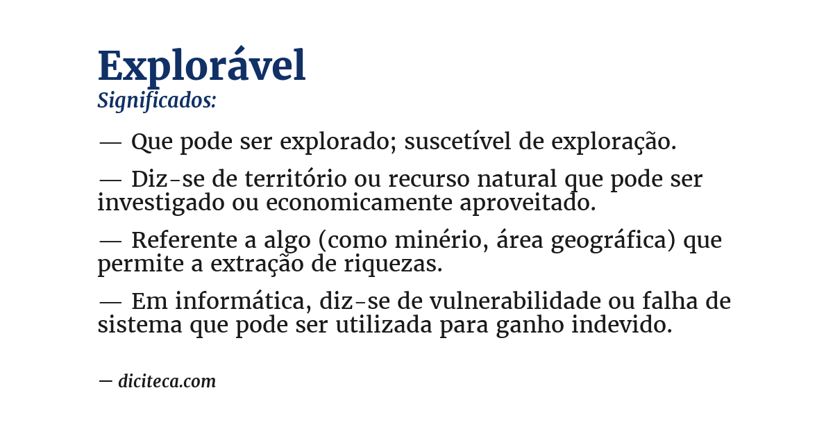 Significado de explorável