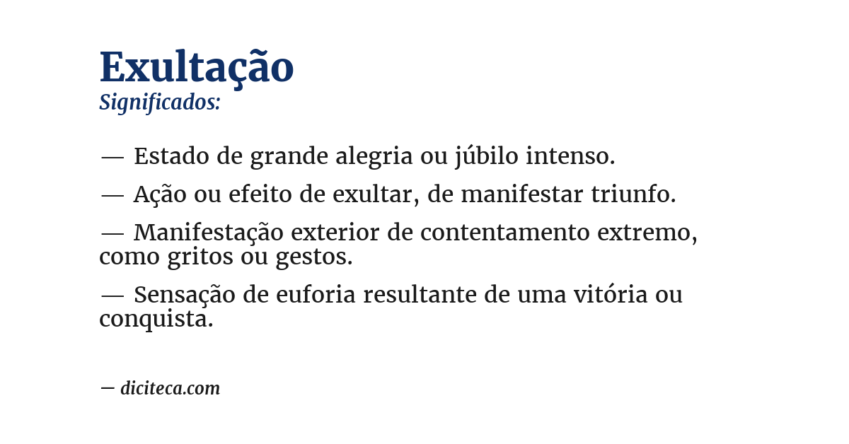 Significado de exultação