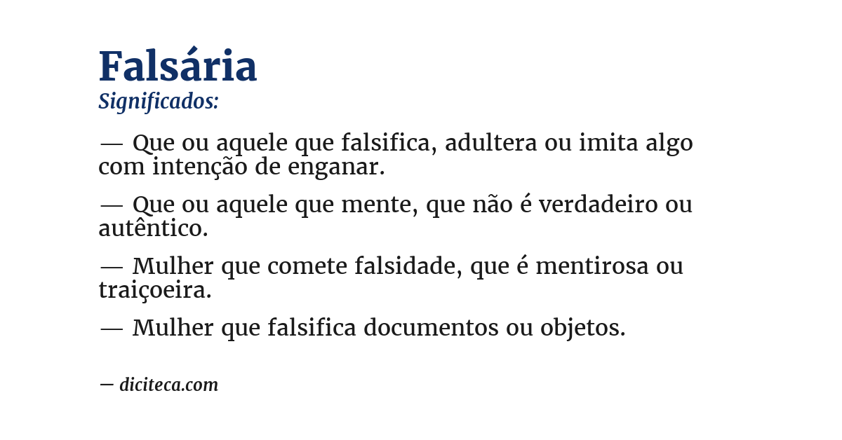 Significado de falsária