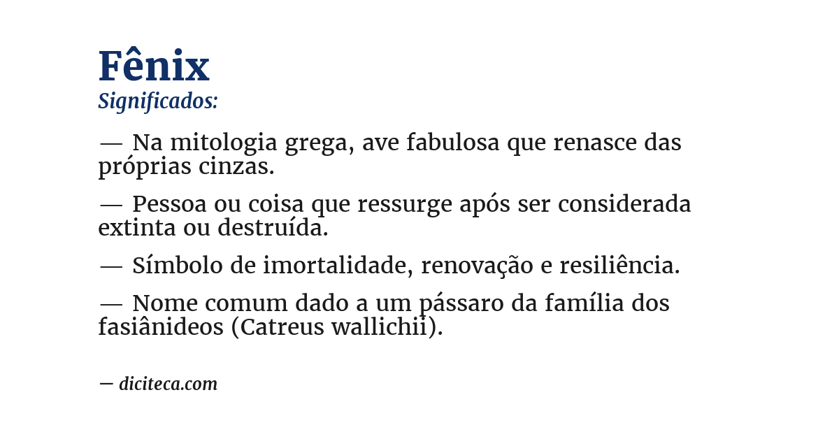 Significado de fênix