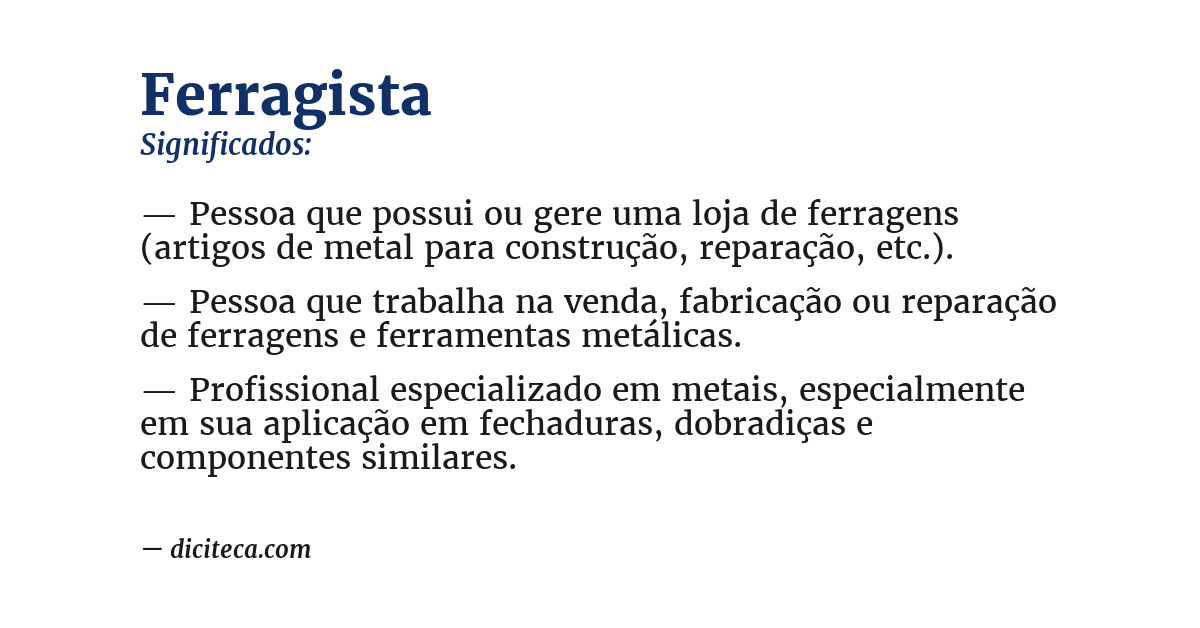Significado de ferragista