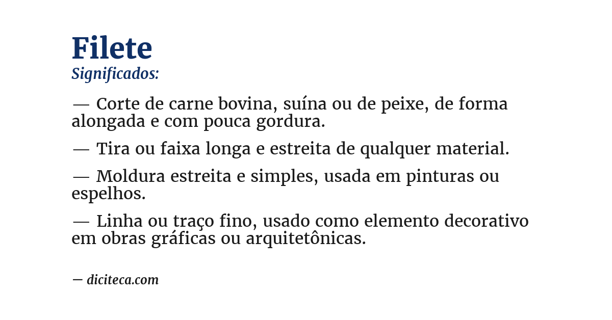 Significado de filete