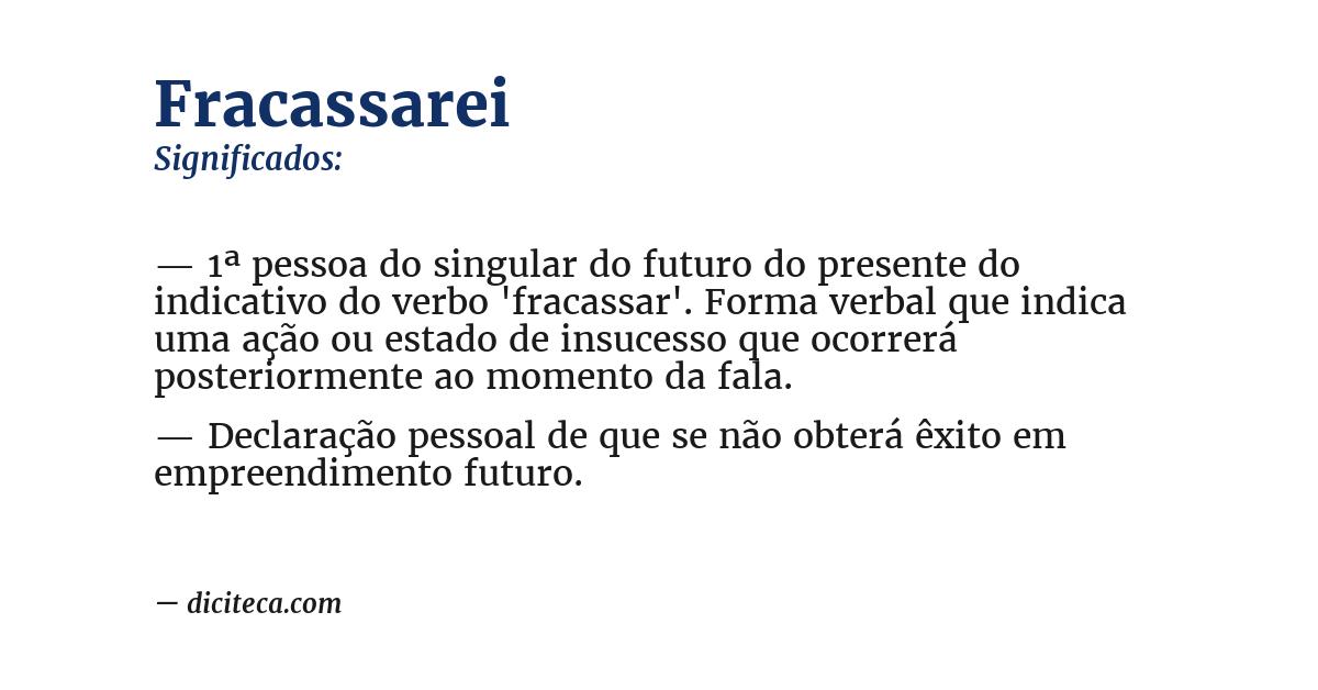 Significado de fracassarei
