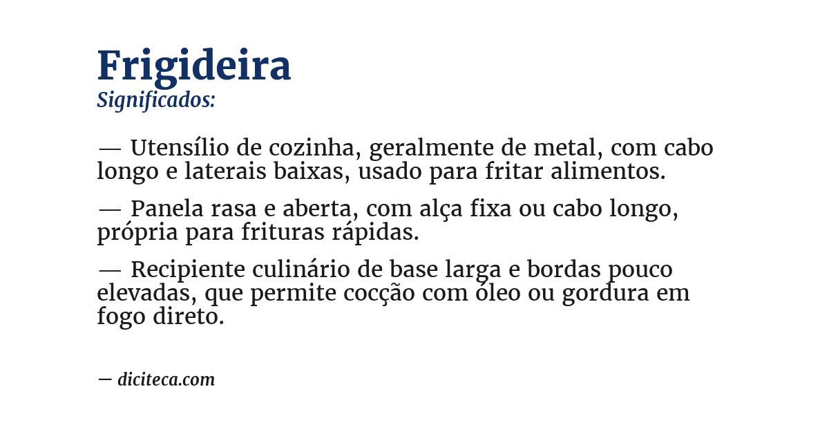 Significado de frigideira
