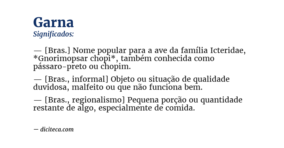 Significado de garna