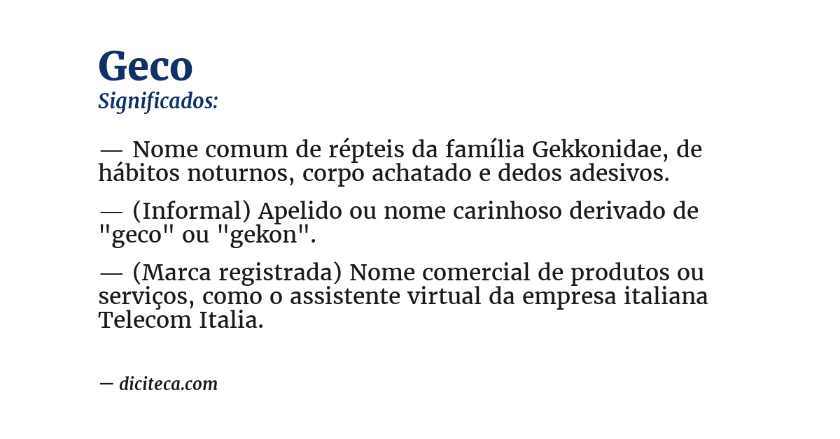 Significado de geco