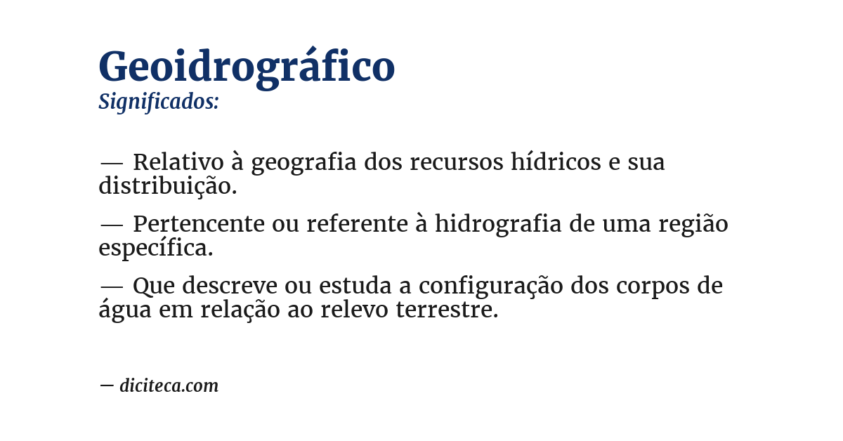 Significado de geoidrográfico