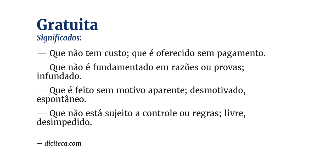 Significado de gratuita