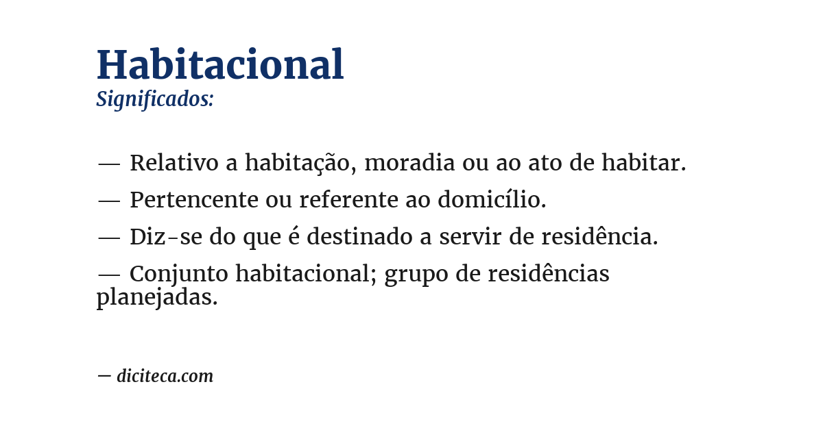 Significado de habitacional