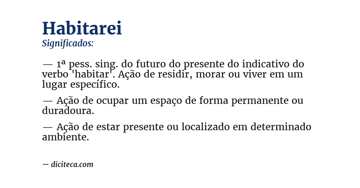 Significado de habitarei