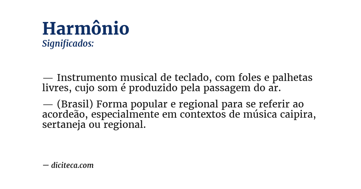 Significado de harmônio