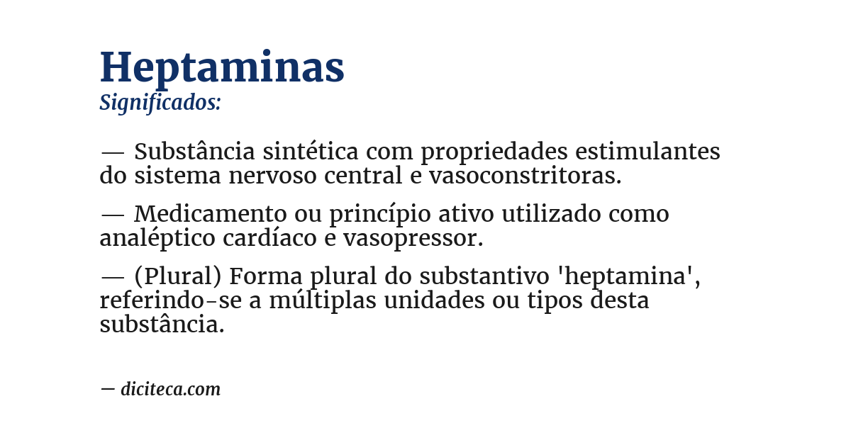 Significado de heptaminas