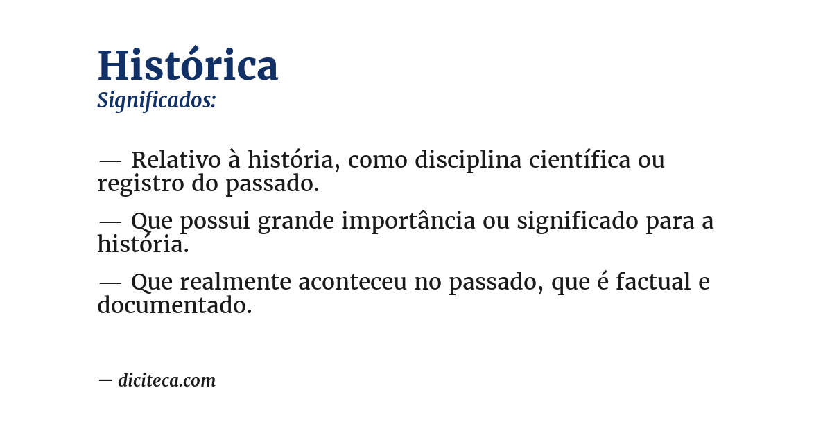 Significado de histórica