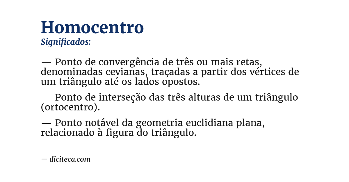 Significado de homocentro